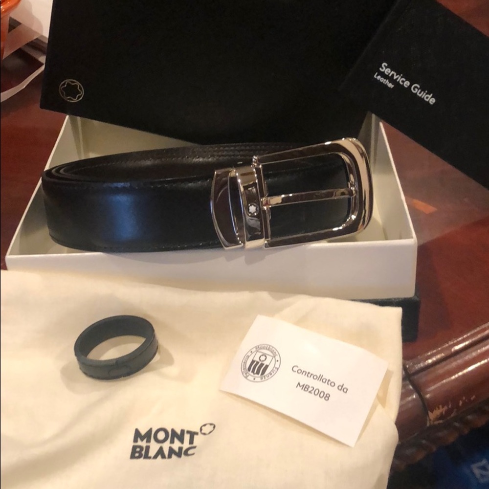 MontBlanc belt round edge leather belt New